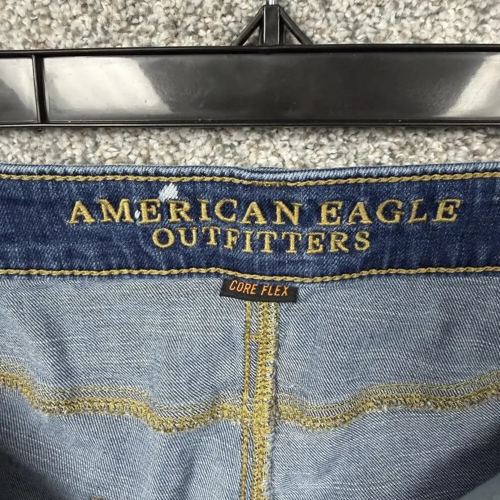 American Eagle Outfitters Bermuda Shorts 31x9 Blue Core Flex Distressed Grunge